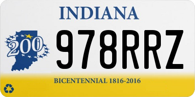 IN license plate 978RRZ