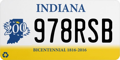 IN license plate 978RSB