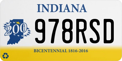 IN license plate 978RSD