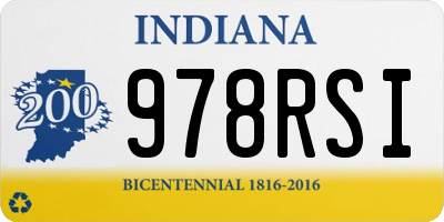 IN license plate 978RSI
