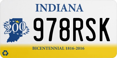 IN license plate 978RSK
