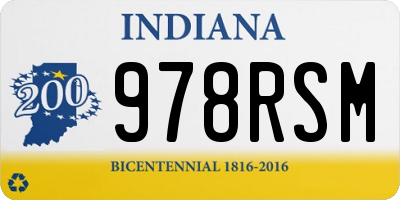 IN license plate 978RSM
