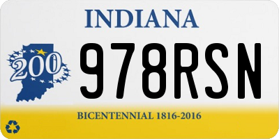 IN license plate 978RSN