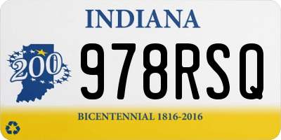 IN license plate 978RSQ