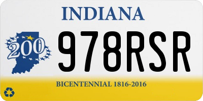IN license plate 978RSR