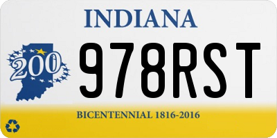 IN license plate 978RST