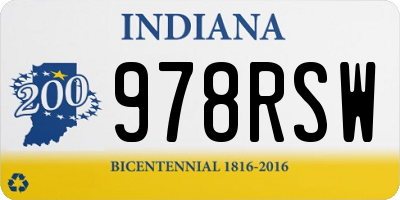 IN license plate 978RSW