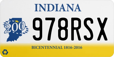 IN license plate 978RSX