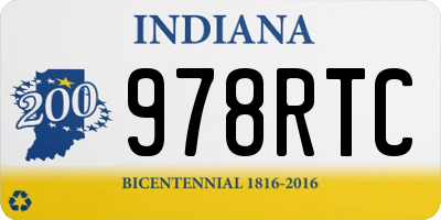IN license plate 978RTC