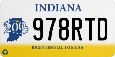 IN license plate 978RTD