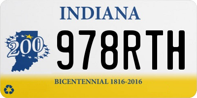 IN license plate 978RTH