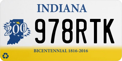 IN license plate 978RTK