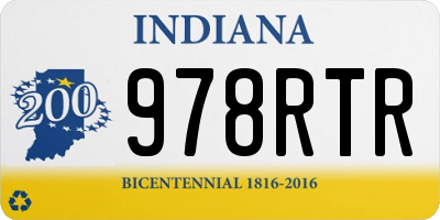 IN license plate 978RTR