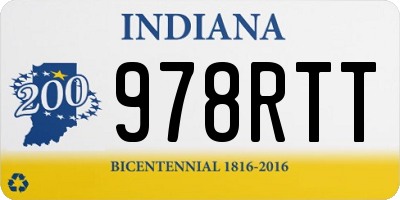IN license plate 978RTT