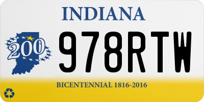 IN license plate 978RTW