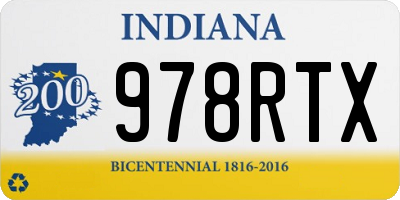 IN license plate 978RTX