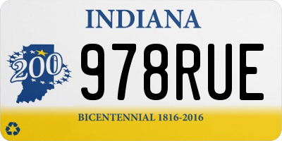 IN license plate 978RUE