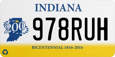 IN license plate 978RUH