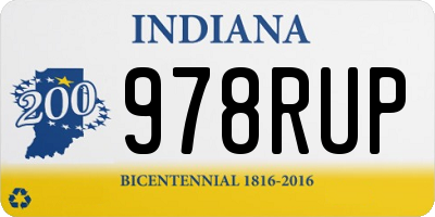 IN license plate 978RUP