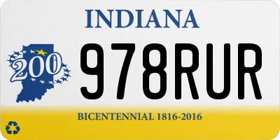 IN license plate 978RUR