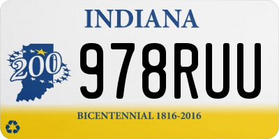 IN license plate 978RUU