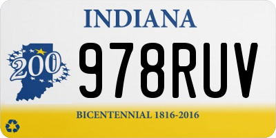 IN license plate 978RUV