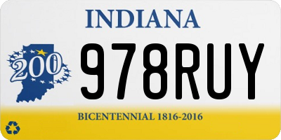 IN license plate 978RUY