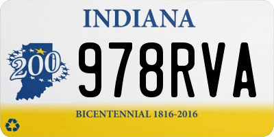 IN license plate 978RVA