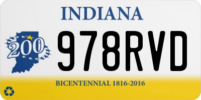 IN license plate 978RVD