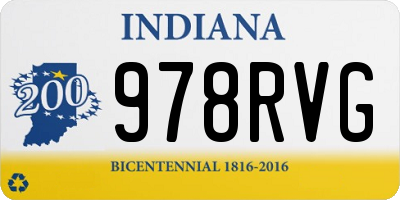 IN license plate 978RVG