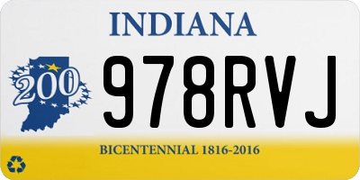 IN license plate 978RVJ