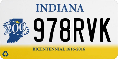 IN license plate 978RVK