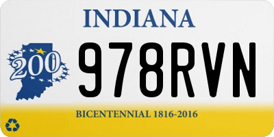 IN license plate 978RVN