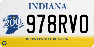 IN license plate 978RVO
