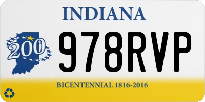 IN license plate 978RVP