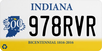 IN license plate 978RVR