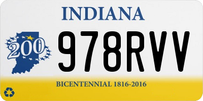 IN license plate 978RVV