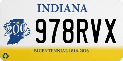 IN license plate 978RVX
