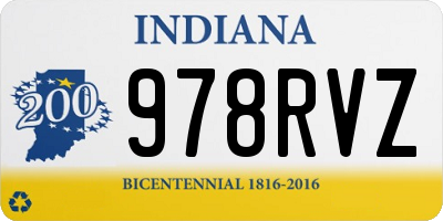 IN license plate 978RVZ