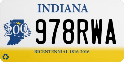 IN license plate 978RWA