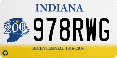 IN license plate 978RWG