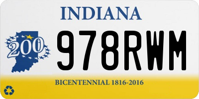 IN license plate 978RWM