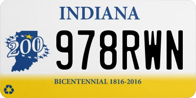 IN license plate 978RWN