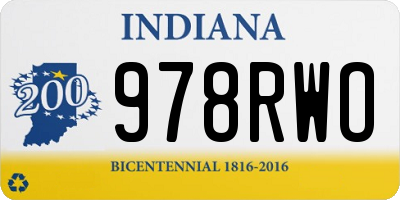 IN license plate 978RWO