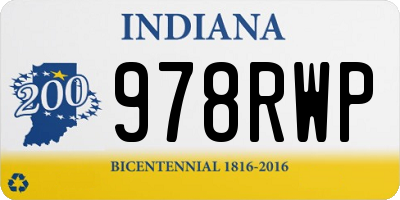 IN license plate 978RWP