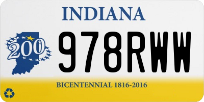 IN license plate 978RWW
