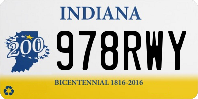 IN license plate 978RWY