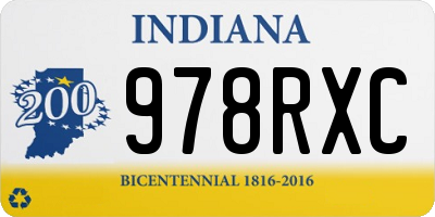 IN license plate 978RXC