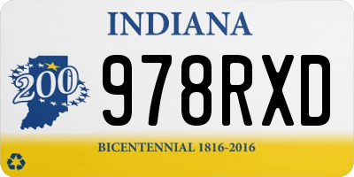 IN license plate 978RXD