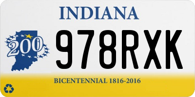 IN license plate 978RXK